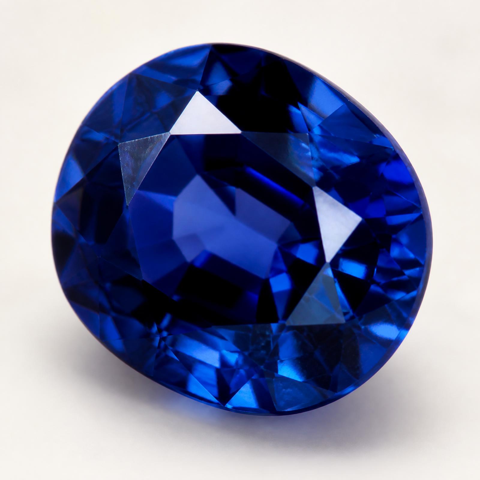 A faceted royal blue Ceylon sapphire